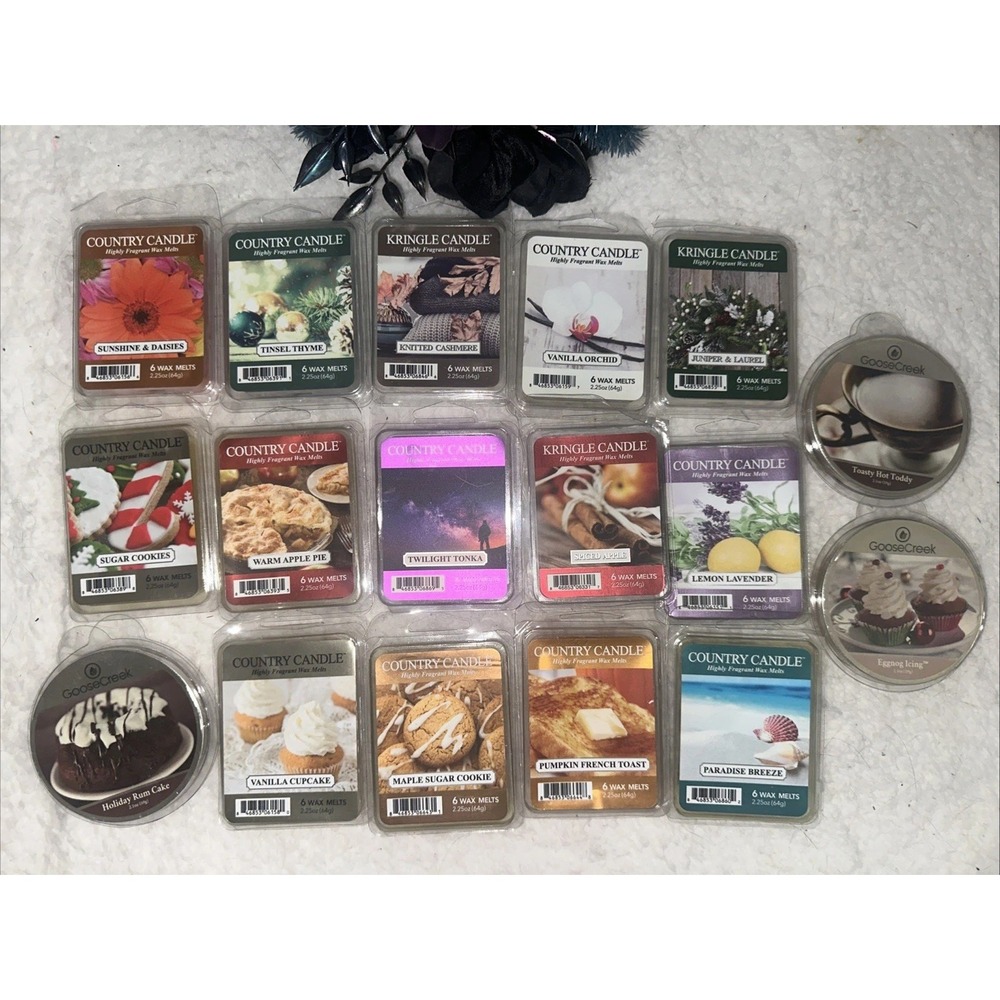 Kringle Candles Lot 17 Single Assorted Country Daylight Candle Scented Wax Melts